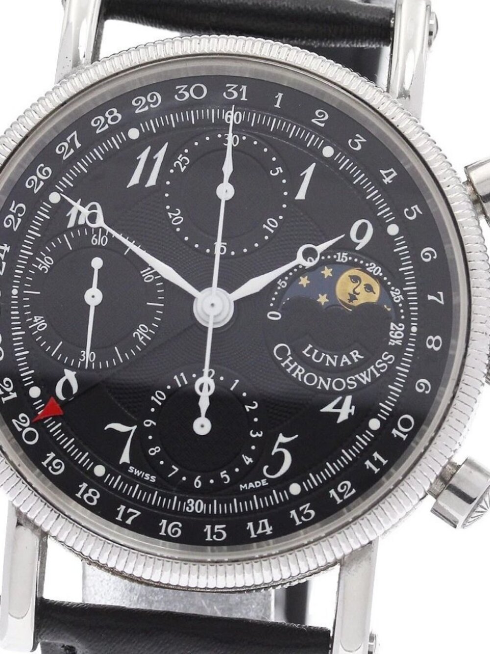 Chronoswiss Luna CH7523 Chronograph Moon Phase black Dial Automatic Men's